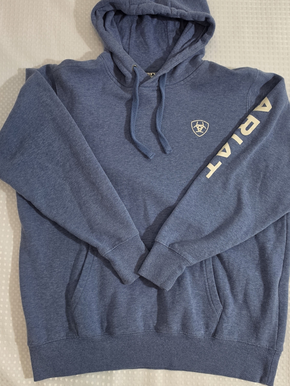 Ariat Women’s R.E.A.L. Pullover Logo Hoodie Heather Blue Size Large - EUC